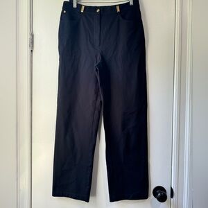 ST. John Sport Pants Size 10 Black Marie Gray Fly Gold Button USA Made